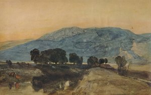 ロッキーの風景、日没、1923 作： John Sell Cotman