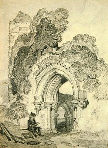 ロマネスクの廃墟（紙に鉛筆） 作： John Sell Cotman