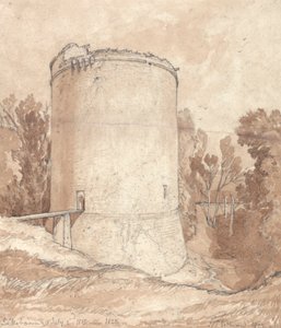 ラウンド タワー、リルボンヌ城、ノルマンディー 作： John Sell Cotman