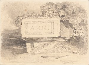 廃墟の墓碑銘「A.M.G.」 作： John Sell Cotman