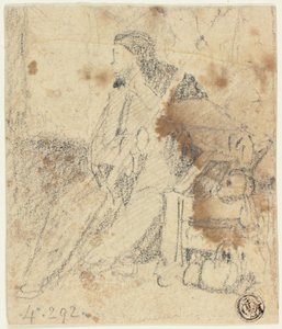 座っている俳優のスケッチ 作： John Sell Cotman