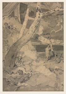 森の中の旅人 作： John Sell Cotman