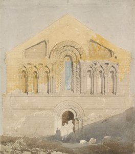 キャッスル ライジング チャーチの西正面、ノーフォーク、19 世紀初頭 作： John Sell Cotman