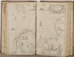 ロシア、ラップランド、フィンマルケ、ノヴァゼムラ、グリーンランドの海岸の海図、1671年 作： John Seller
