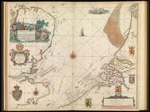イングランド、フランドル、オランダ沿岸海図 1672年頃（版画） 作： John Seller