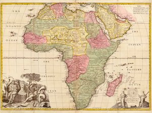アフリカ、現代地理学、1725年 作： John Senex