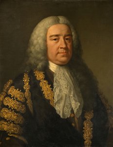 The Rt.Henry Pelham 1694-1754の肖像。   作： John Shackleton