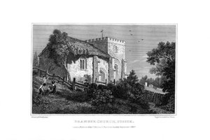 ブランバー教会、ウエストサセックス、1829年。 作： John Shury