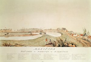 マニトバ州、ハドソンベイカンパニートレーディングステーション、1871年 作： John Simpson