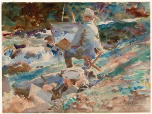 イーゼルに向かうアーティスト 作： John Singer Sargent