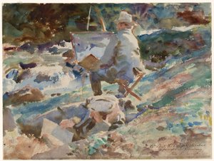 イーゼルに向かう芸術家 作： John Singer Sargent