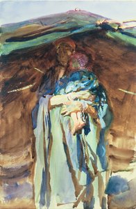 ベドウィンの母（紙にトイレ） 作： John Singer Sargent