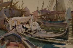 ジュデッカに絵を描きながら 作： John Singer Sargent