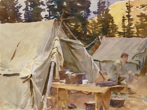 オハラ湖でのキャンプ、1916 作： John Singer Sargent