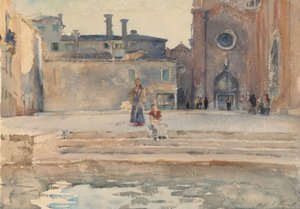 ヴェネツィア、Campo dei Frari、1880年頃。 作： John Singer Sargent