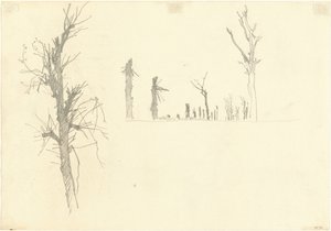 荒廃した木々 [裏面] 作： John Singer Sargent