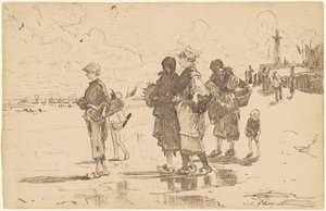 魚に出かける、または魚に出かける 作： John Singer Sargent