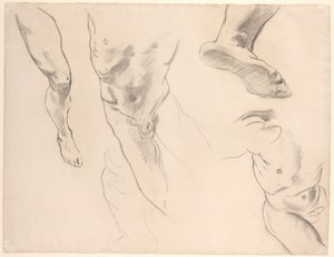 裸の若者のフィギュア研究 作： John Singer Sargent