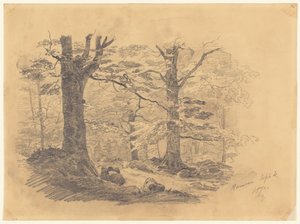 ドイツ、ラムサウの森、1871年。 作： John Singer Sargent