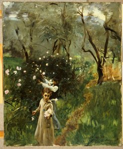 たそがれ時に花を集める 作： John Singer Sargent