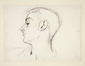 プロファイルの若い男の頭 作： John Singer Sargent