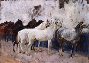 パルマ、マヨルカ、スペイン、1908年の馬 作： John Singer Sargent