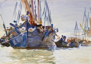 アンカーのイタリアの帆船、c1904-1907