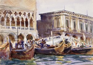 La Riva、c.1904（紙にトイレ） 作： John Singer Sargent