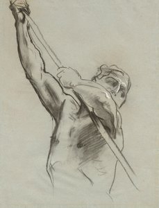 男性の胴体、ポール付き、1890～1900年。 作： John Singer Sargent