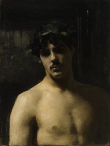 月桂樹を着た男、1874-80 作： John Singer Sargent
