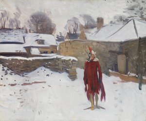 雪の中のマンニキン、1891-93年 作： John Singer Sargent