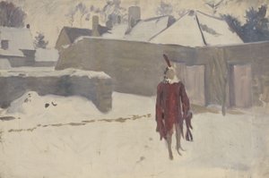 雪の中のマンニキン、1893年頃 作： John Singer Sargent
