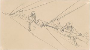 スパーに乗った男たち、1876年頃 作： John Singer Sargent