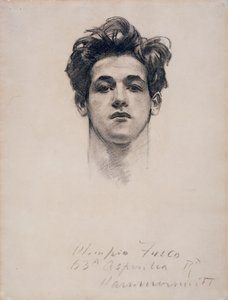オリンピオフスコ、c.1900-10（紙に木炭と切り株） 作： John Singer Sargent