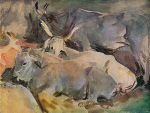シエナの牛、1910年 作： John Singer Sargent