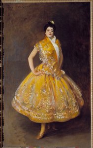 スペインの舞踏家カルメンシータの肖像 ジョン・シンガー・サージェント（1856-1925）の絵画 1892年 日。2,32x1,42 m パリ、オルセー美術館 作： John Singer Sargent