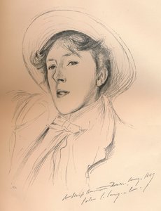 ミスバイオレットパジェットバーノンリー、c1881の肖像画のスケッチ 作： John Singer Sargent