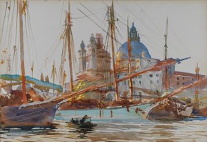 ヴェネツィアのサンタマリアデッラサルーテ、およそ1904-1906年。 作： John Singer Sargent