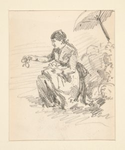 女性の座像
