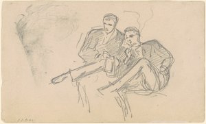 座っている男性、c。 1874-1877。 作： John Singer Sargent