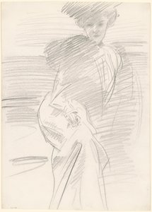座っている女性、c。 1890年から1900年。 作： John Singer Sargent