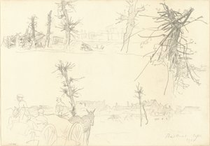 荒廃した風景の中の兵士 [直訳] 作： John Singer Sargent