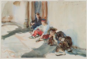 スペインの兵士、1902-03年頃（紙にトイレ） 作： John Singer Sargent