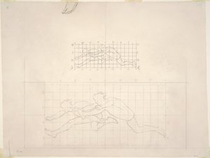 「二人の古典的な男性像の跳躍」のための習作 作： John Singer Sargent