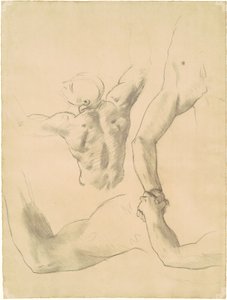「二人の古典的な男像レスリング」のための習作 作： John Singer Sargent