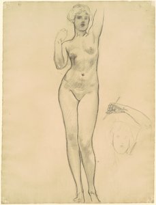 アフロディーテとエロス」のためのアフロディーテの研究、1919-1920年。 作： John Singer Sargent