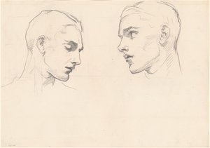 男の頭の研究、c。 1875年。 作： John Singer Sargent