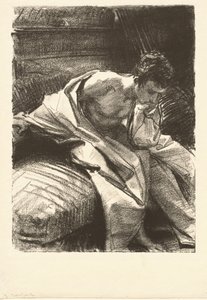 座っている人の研究」1895年 作： John Singer Sargent