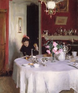 朝食のテーブル、1884 作： John Singer Sargent