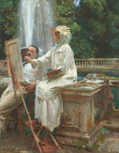 泉、トルローニア邸、フラスカーティ、イタリア 作： John Singer Sargent